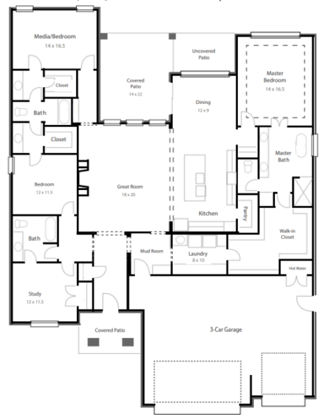 house plan, 2646 square feet, 2500-3000 square foot house plan