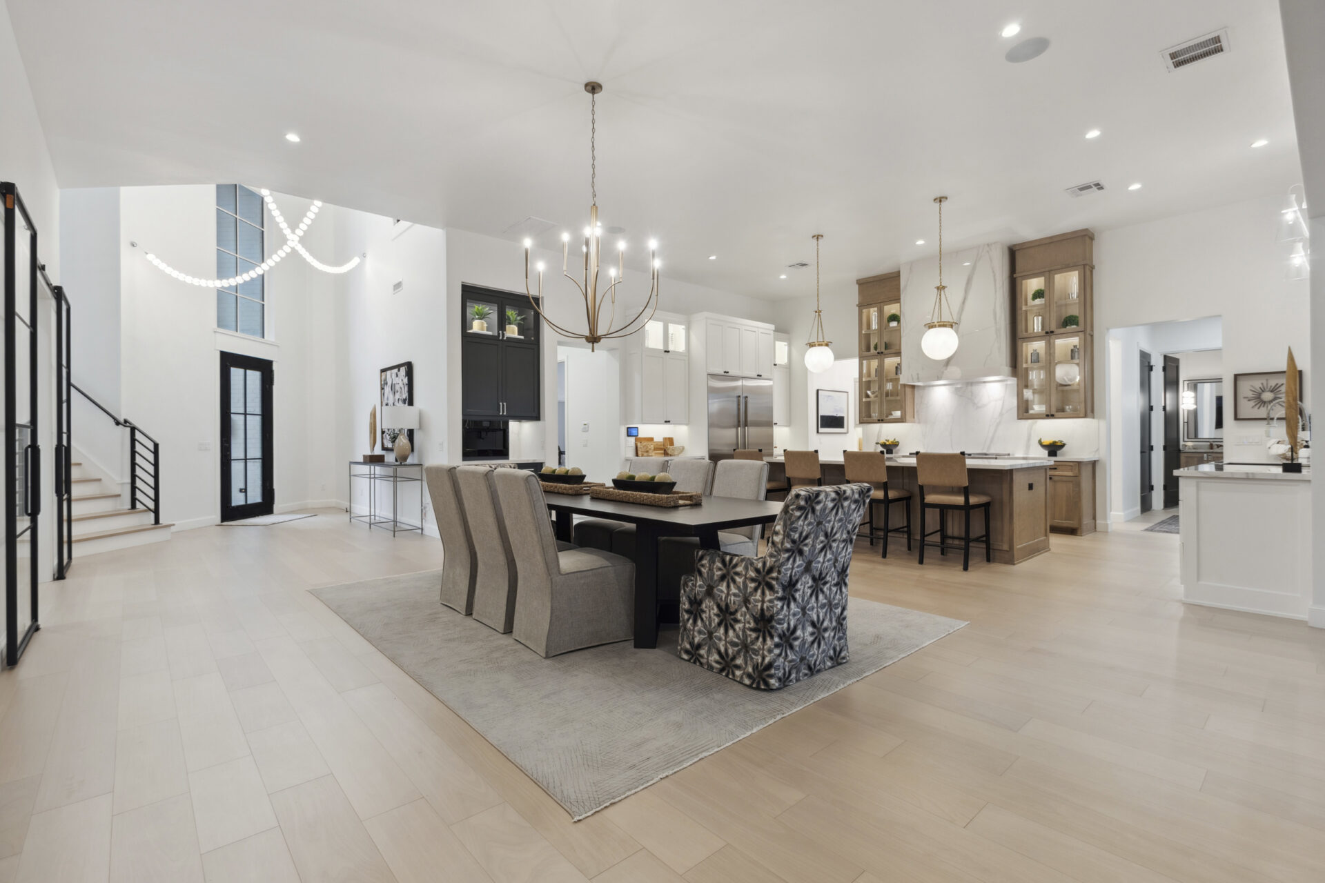 dining room, open concept, kitchen design, entry